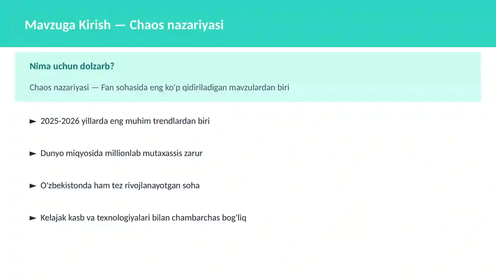 Chaos nazariyasi 2