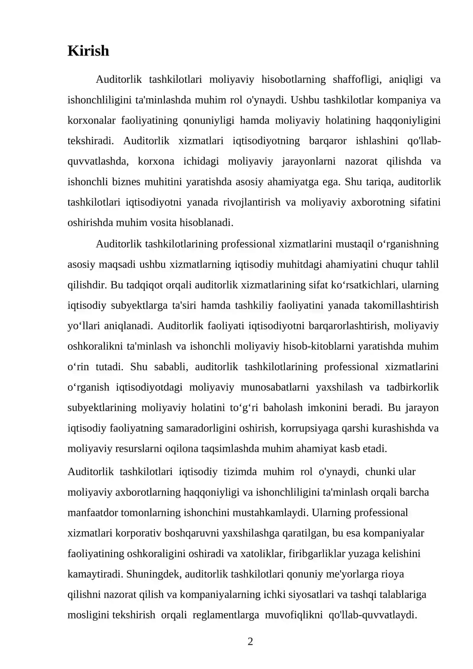 Auditorlik tashkilotlarining professional xizmatlari 2