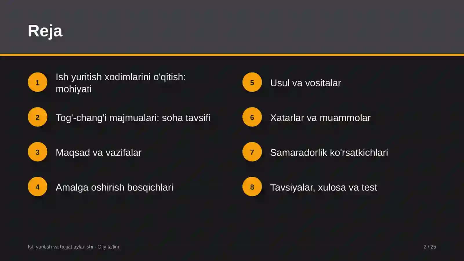 Tog'-chang'i majmualarida ish yuritish xodimlarini o'qitish 2