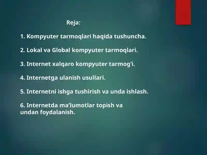 Internetning tarkibi yqismlari 2
