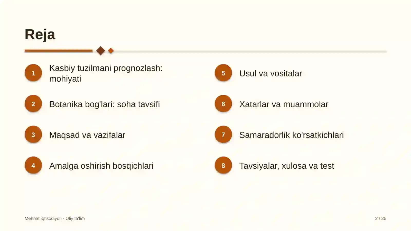 Botanika bog'larida kasbiy tuzilmani prognozlash 2
