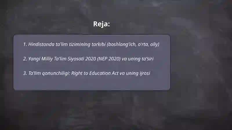 Hindiston ta'lim tizimi 2