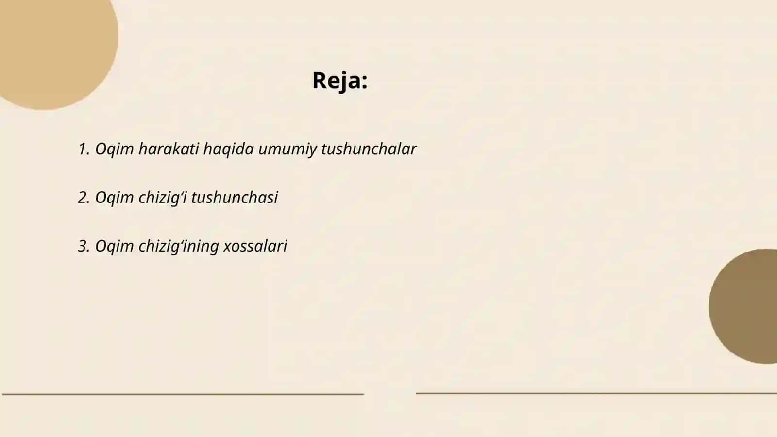 Oqim harakati tushunchalari 2