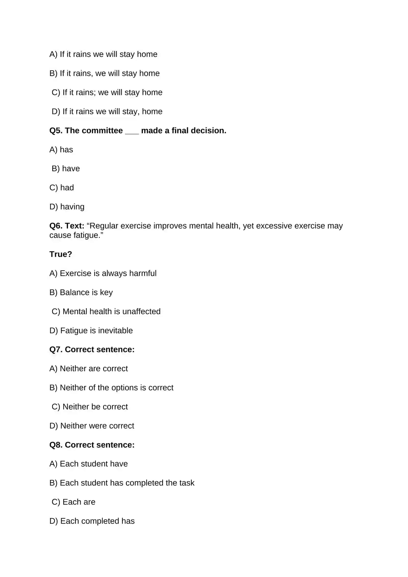 SAT STYLE TEST WITH ANSWERS 2