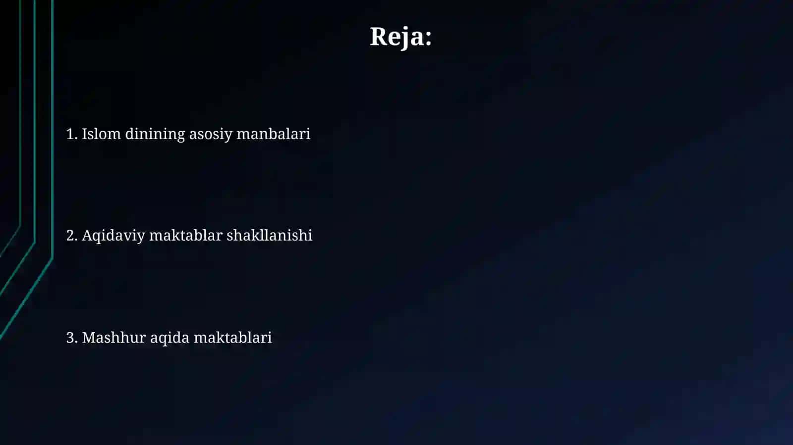 Islom dini manbalari va aqidaviy maktablari 2
