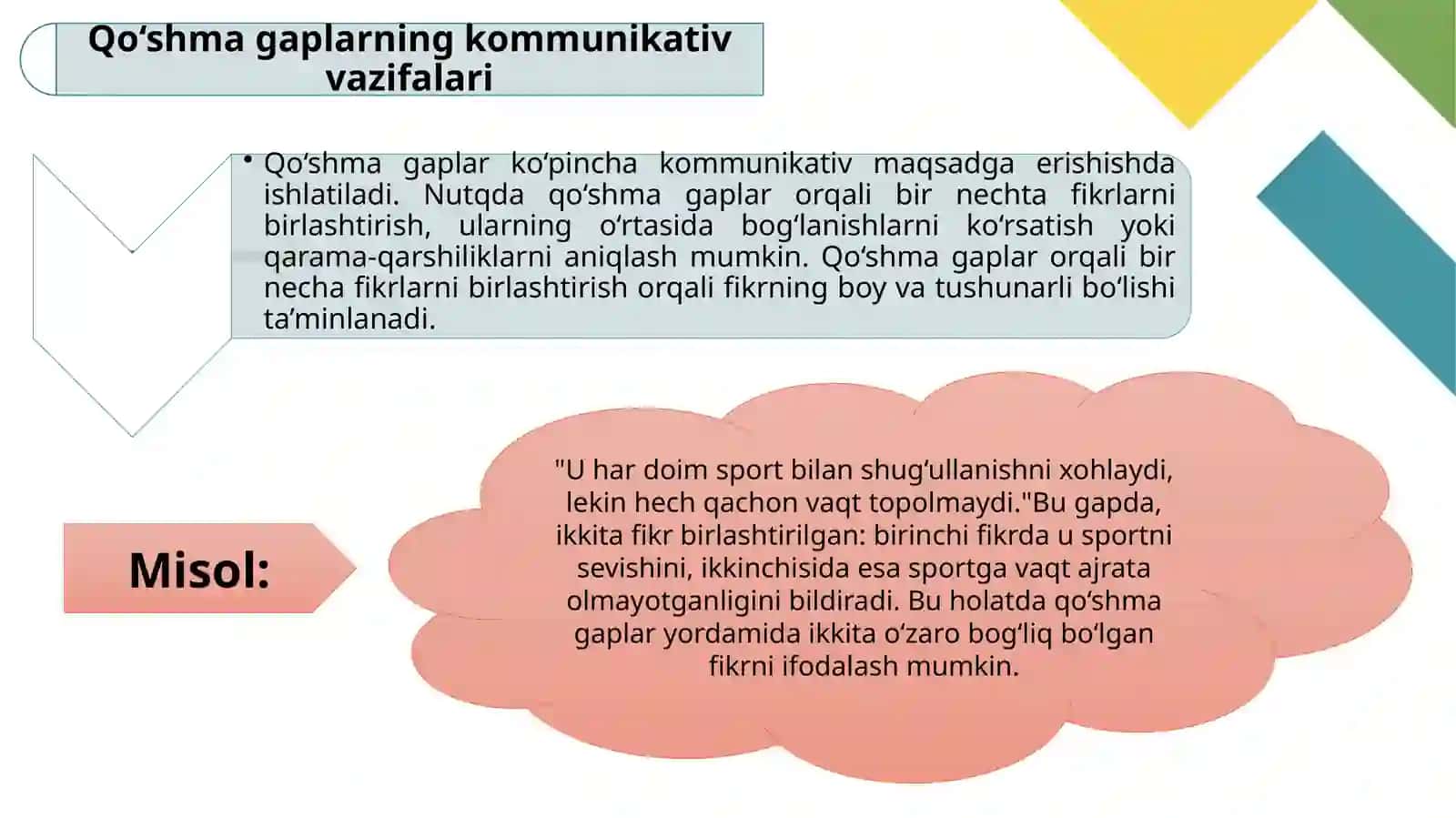 Qo‘shma gaplarning nutqiy xususiyatlari 2