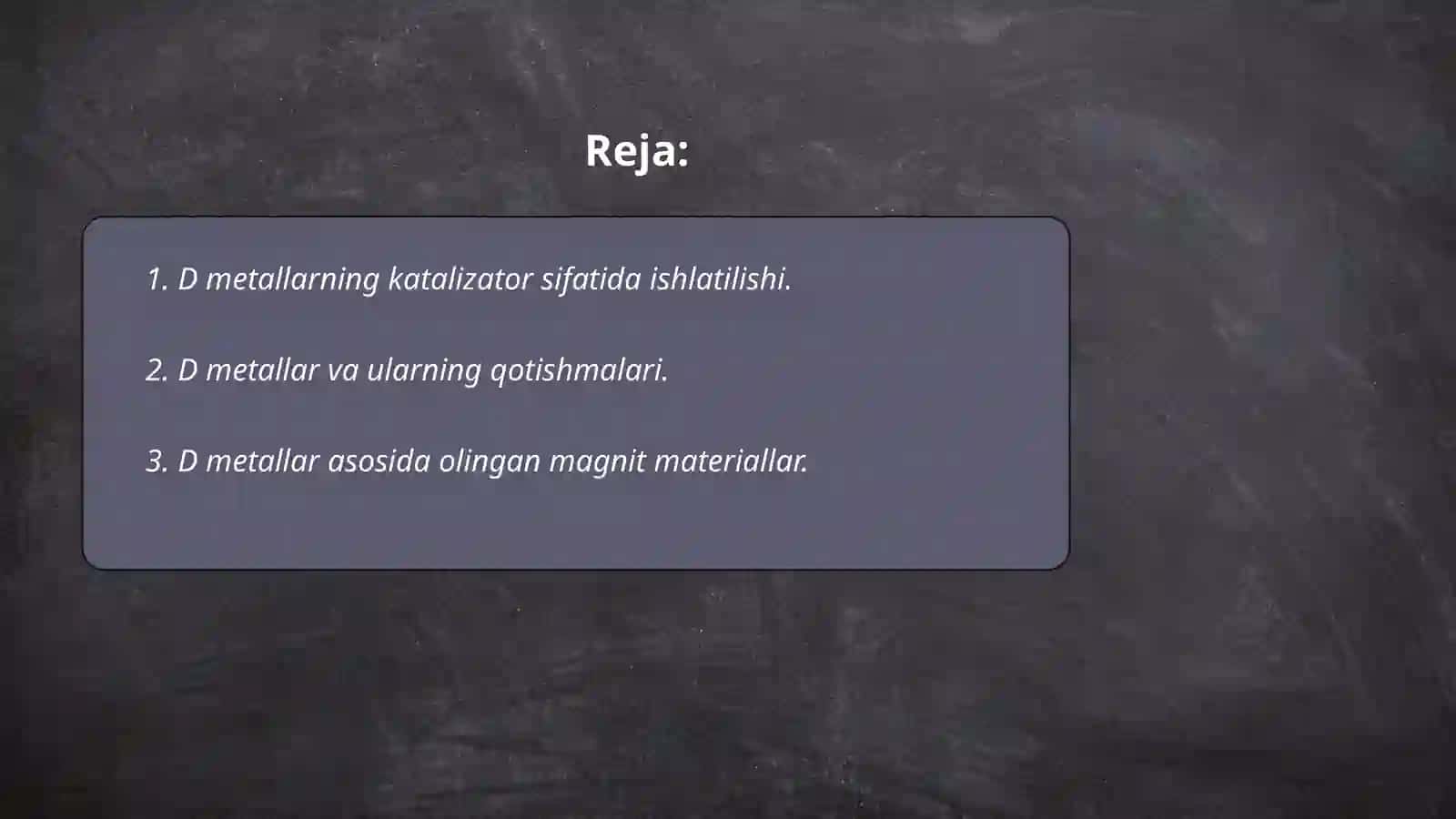 D metallarning sanoatda qõllanilishi 2