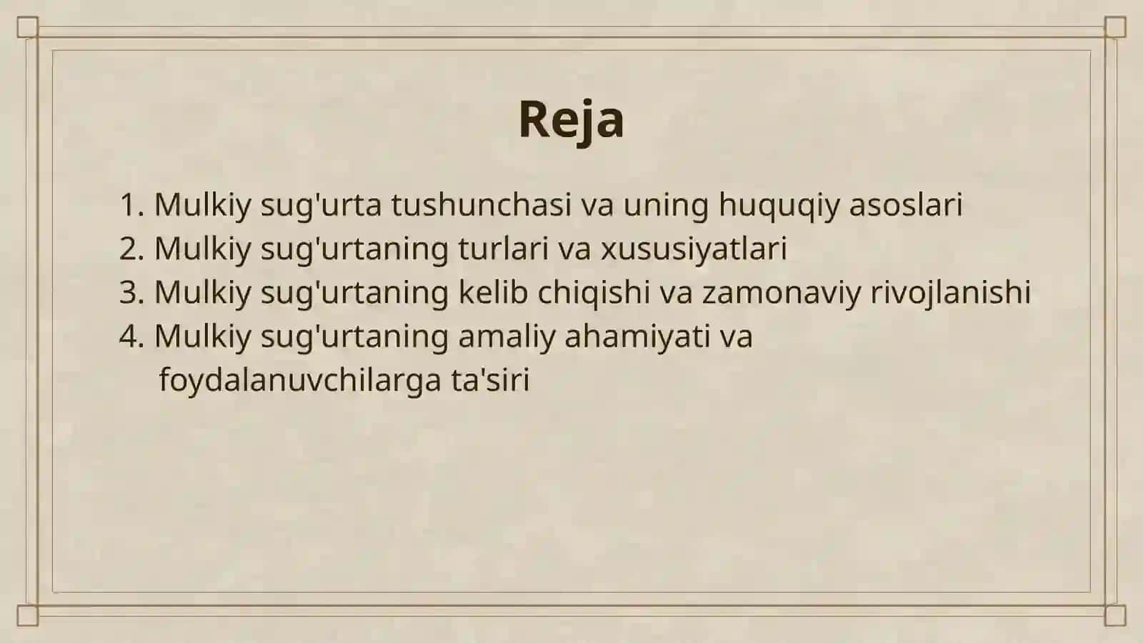 MULKIY SUGʻURTA 2