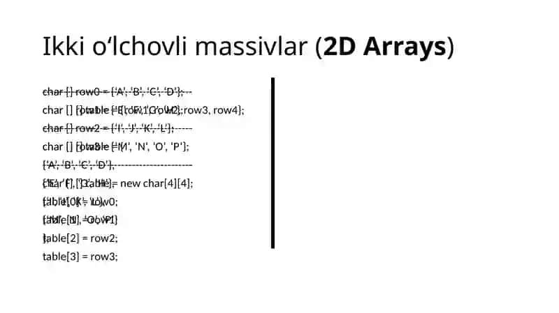 Javadako‘po‘lchovlimassivlar 2