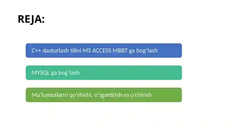 C++ va SQL orqali yangi ma’lumotlar qo‘shish, o‘zgartirish va o‘chirish 2