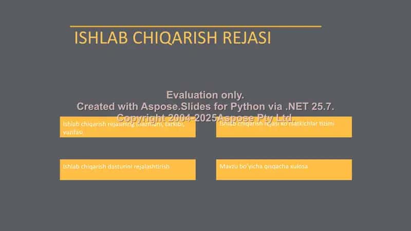 Ishlab chiqarish rejasi 2
