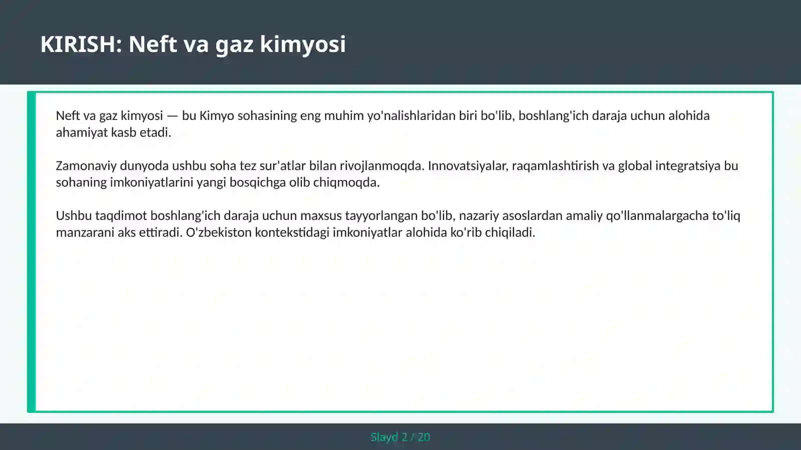 NEFT VA GAZ KIMYOSI 2