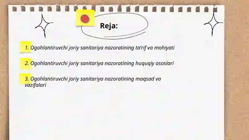 Ogohlantiruvchi joriy sanitariya nazorati 2