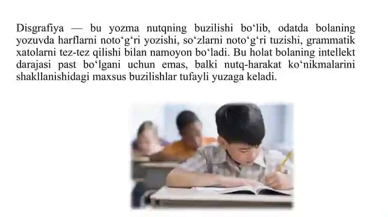 Yozma nutq buzilishlari 2