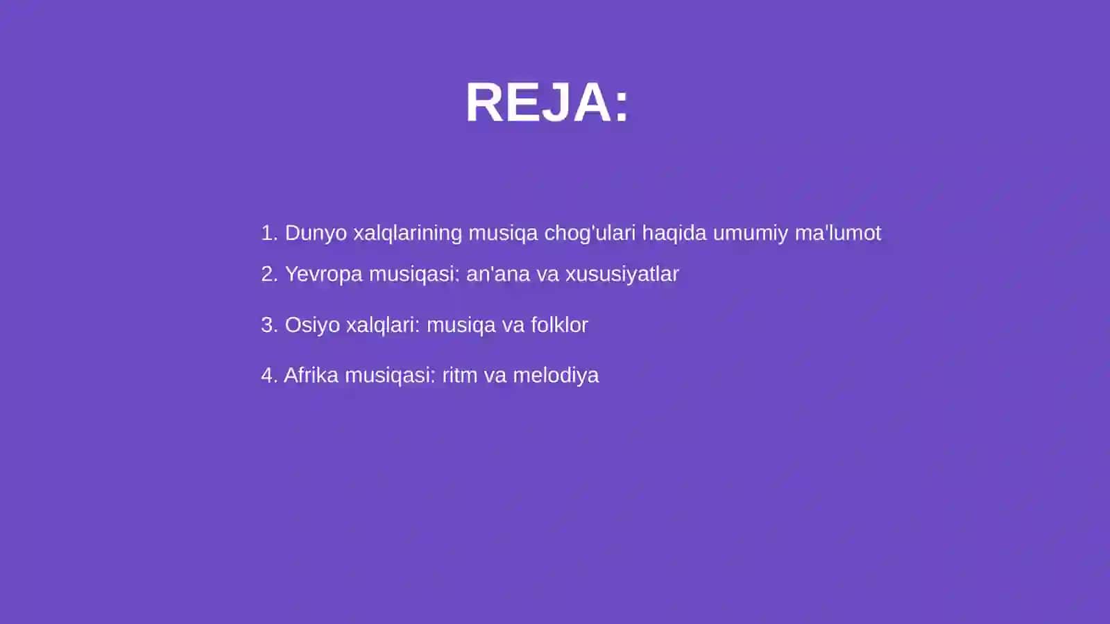 Dunyo xalqlarining musiqa chog'ulari 2