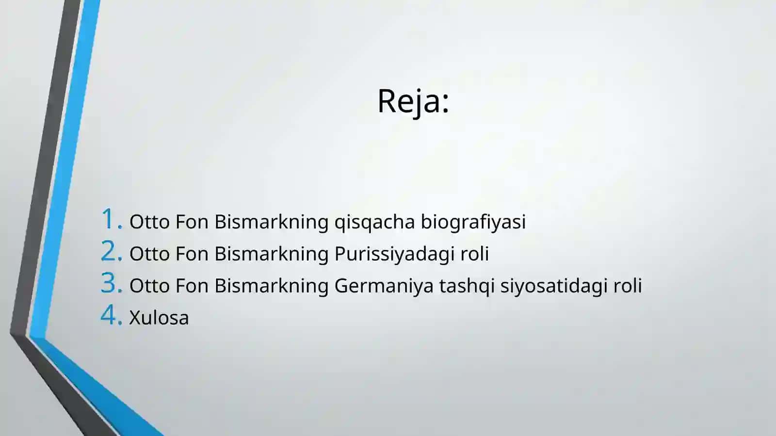 Otto Fon Bismark va uning faoliyati 2