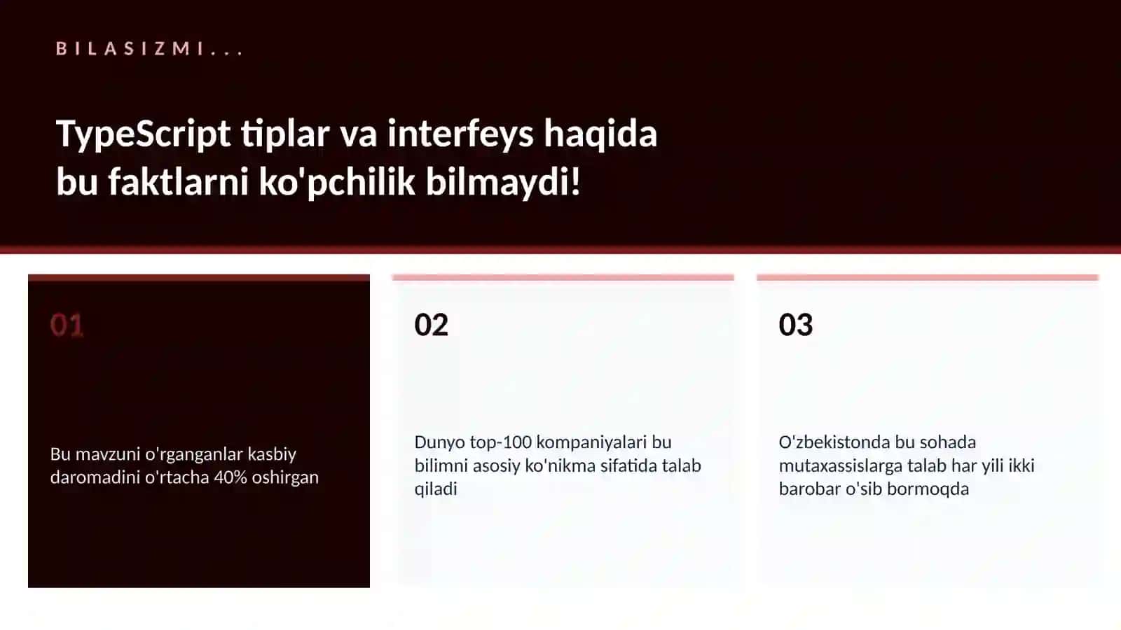 TypeScript tiplar va interfeys 2