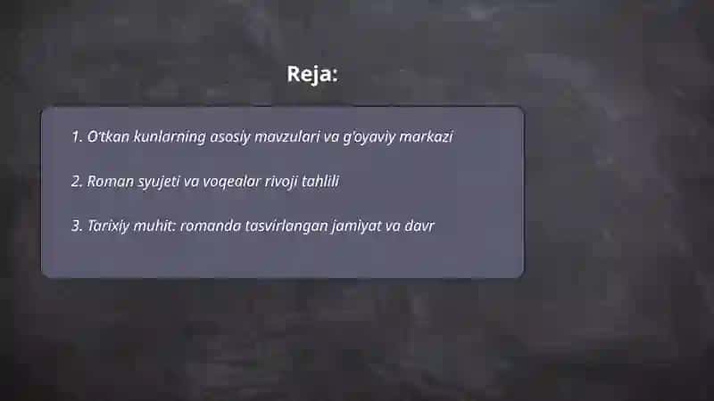 Oʻtkan kunlar 2