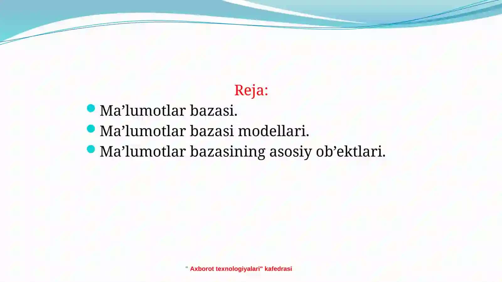 Ma’lumotlar bazasi 2