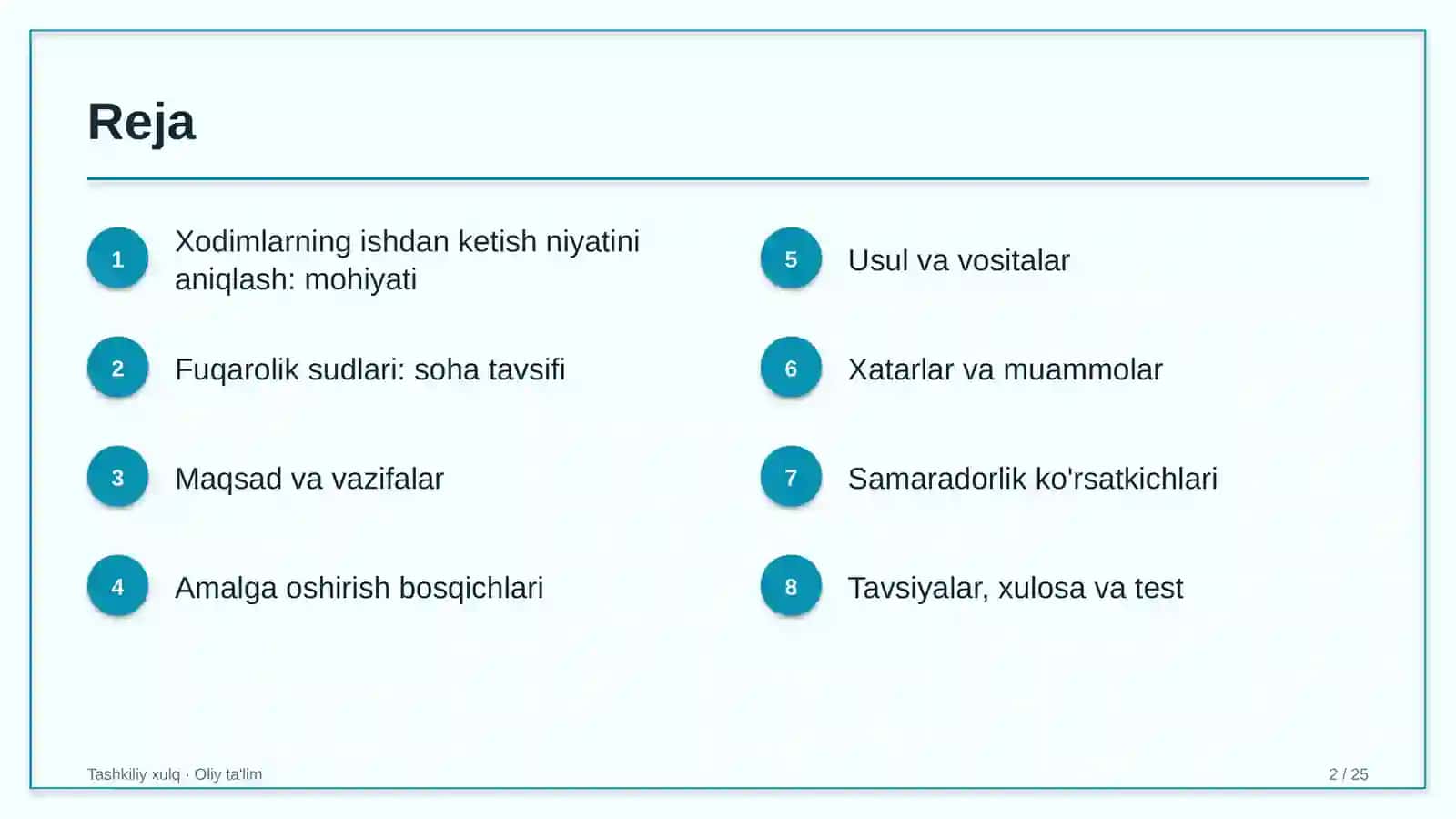 Fuqarolik sudlarida xodimlarning ishdan ketish niyatini aniqlash 2