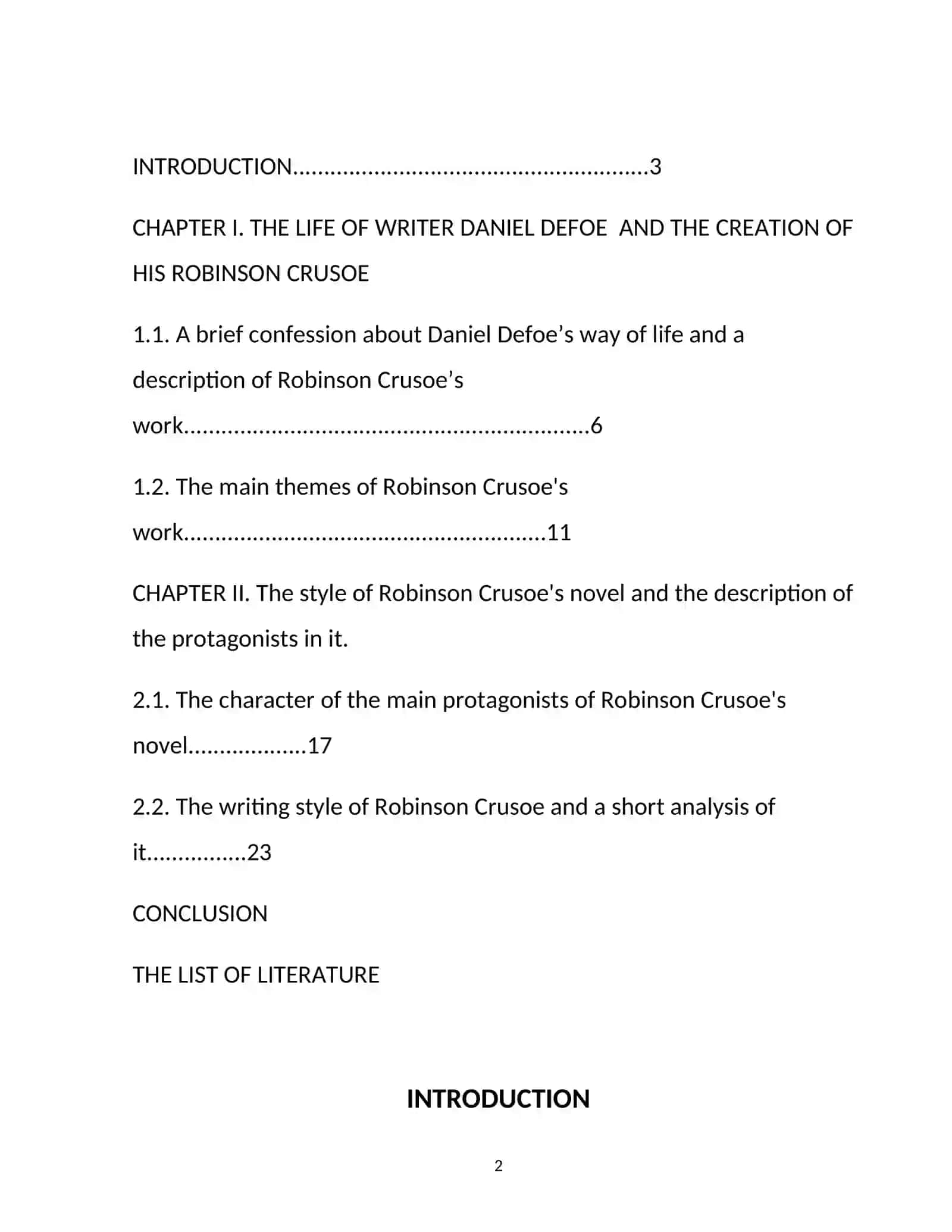 Robinson Crusoe Course Paper 2