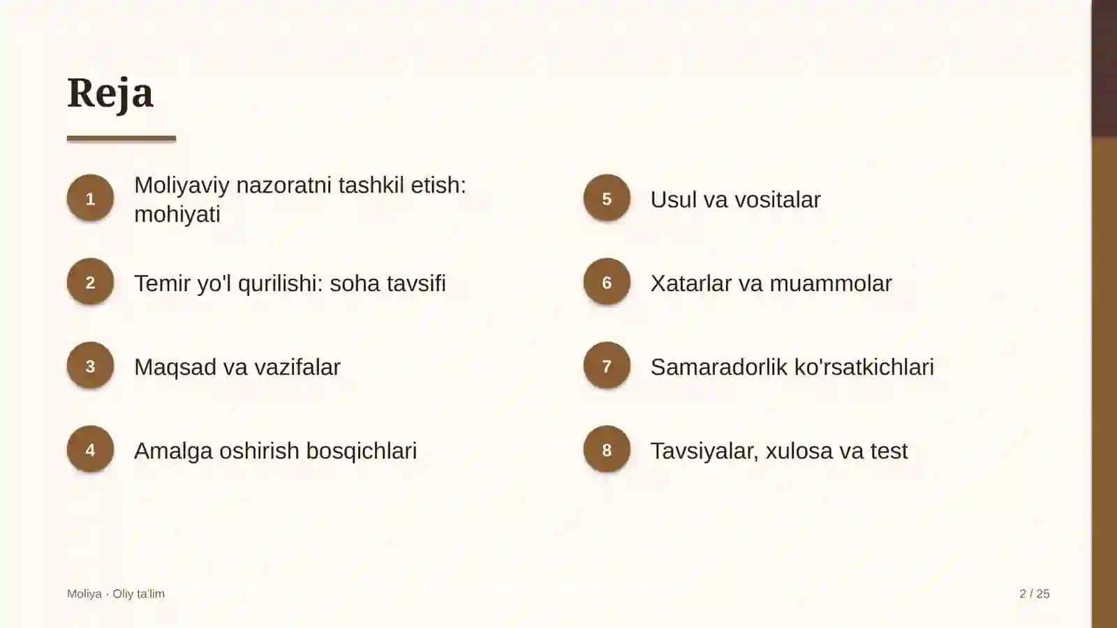 Temir yo'l qurilishida moliyaviy nazoratni tashkil etish 2