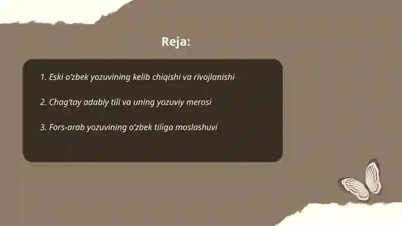 Eski o'zbek yozuvi tarixi 2