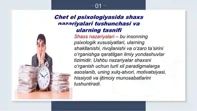 Chet el psixogiyasida shaxs nazariyalari 2