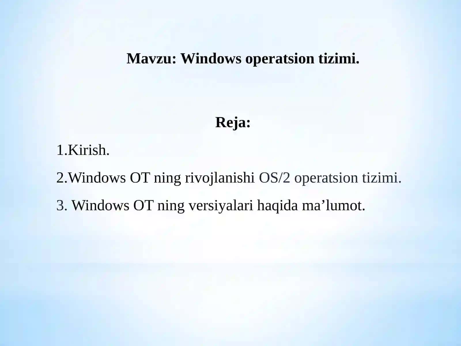 Windows operatsion tizimi 2