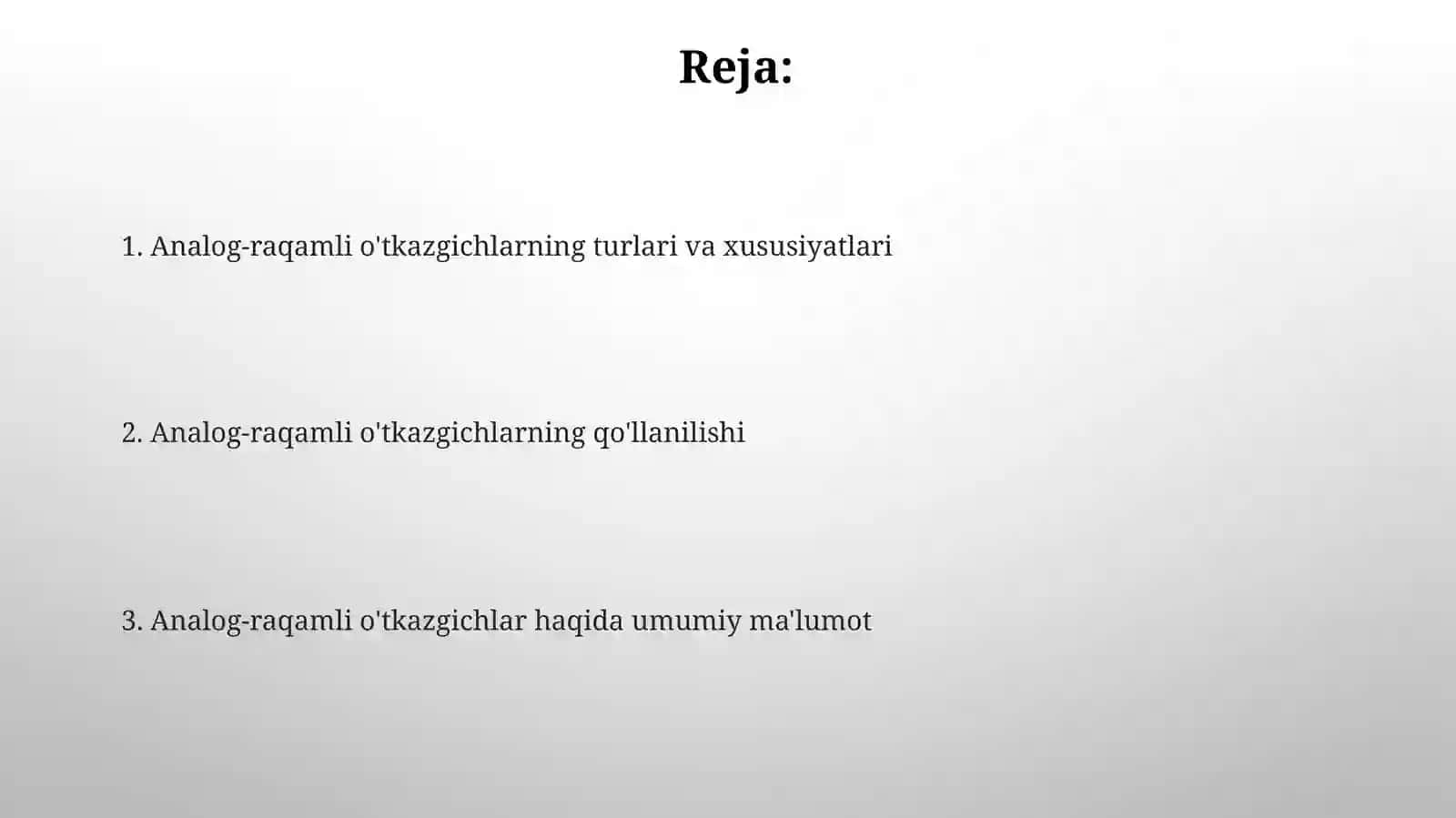Analog-raqamli o'tkazgichlar 2