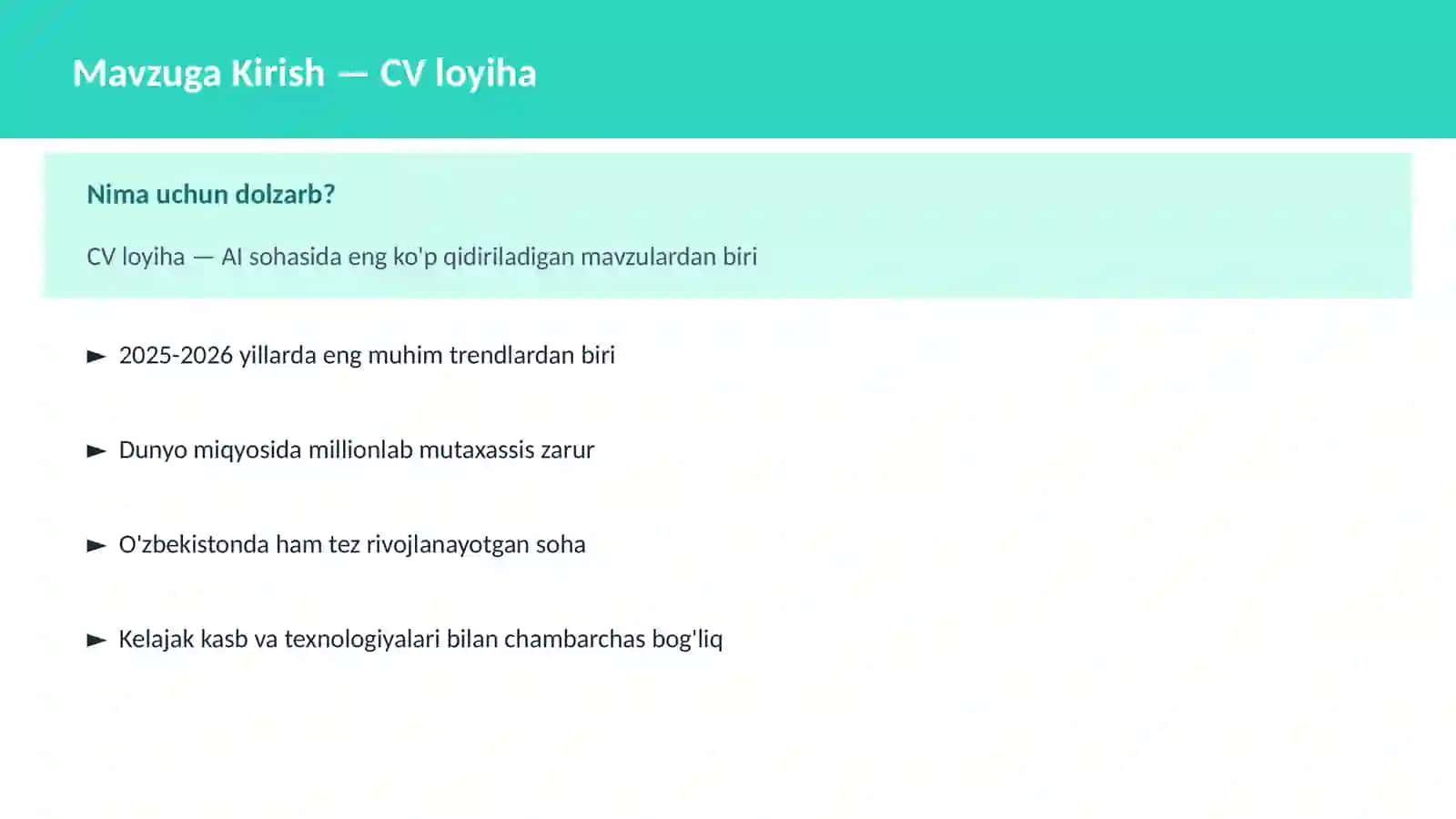 CV loyiha 2