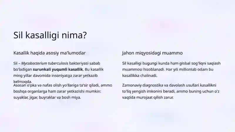 Sil kasalligi: Terapiyadagi o'rni 2