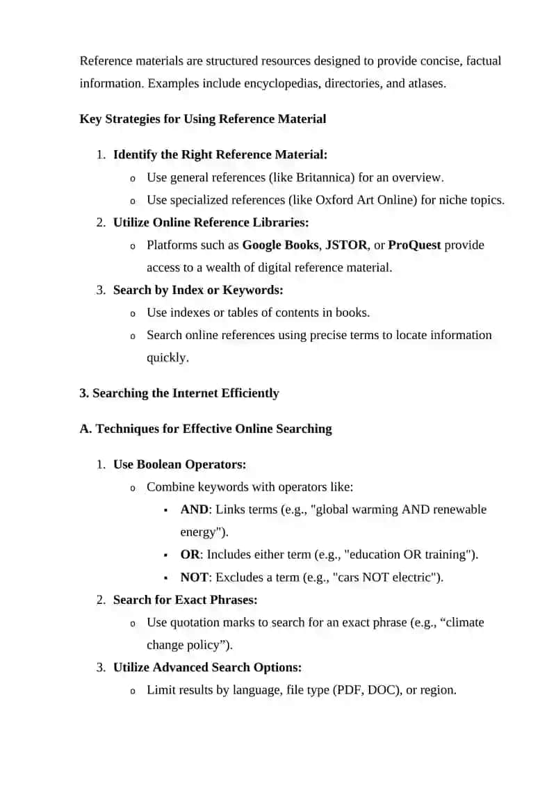 Finding Information Using Reference Material 2