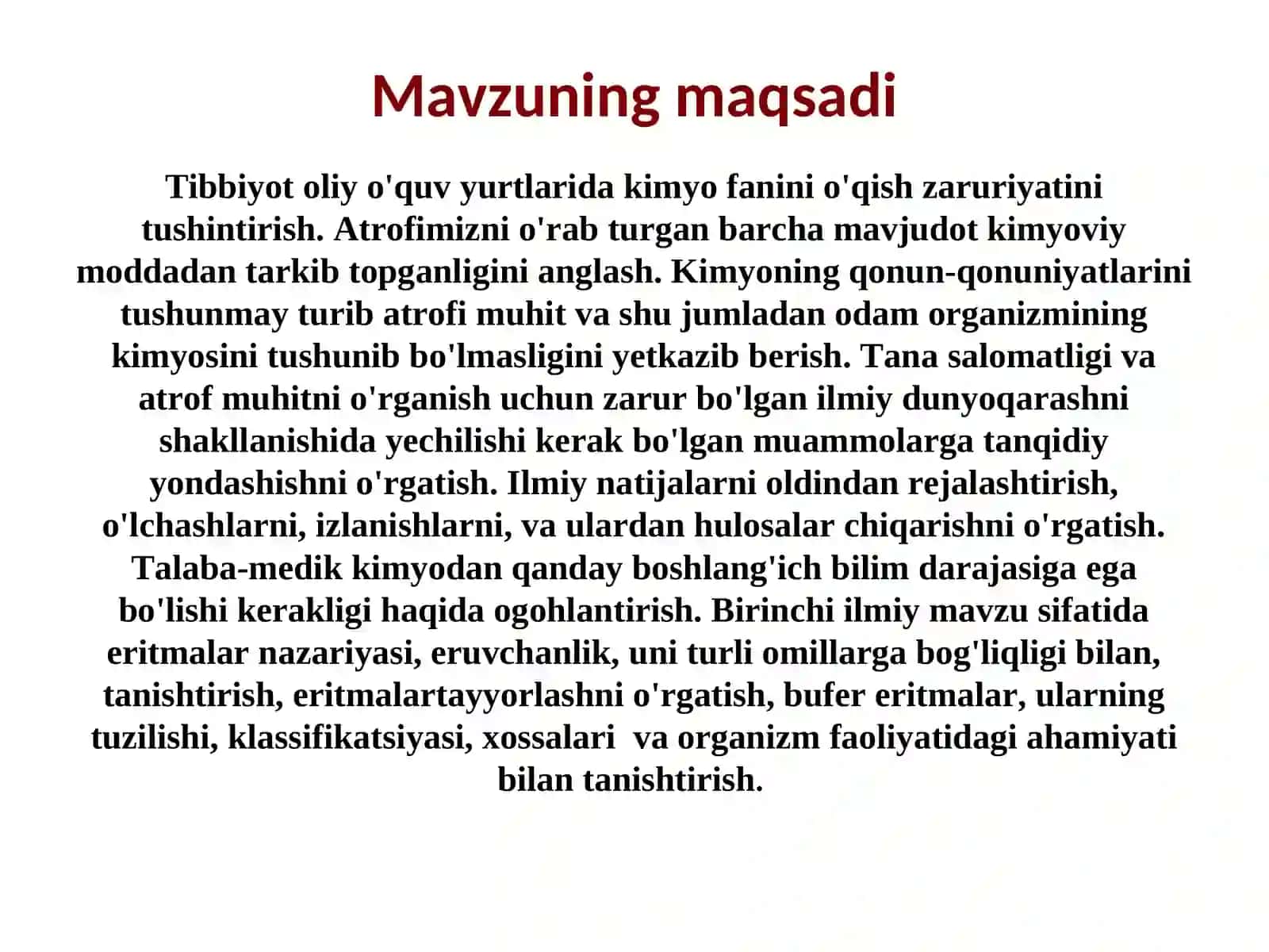 Tibbiy kimyo fani 2