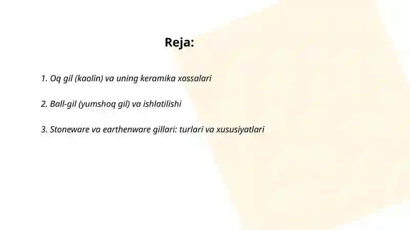 Oq gil (kaolin) va uning keramika xossalari 2