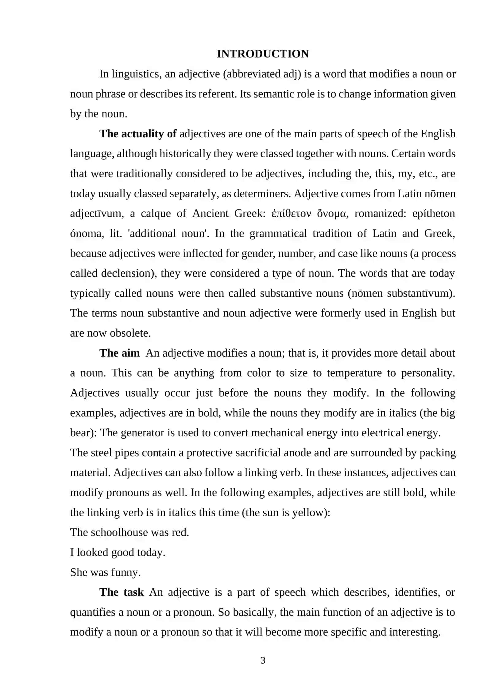 ADJECTIVES AND THE ADJECTIVAL GROUP 2