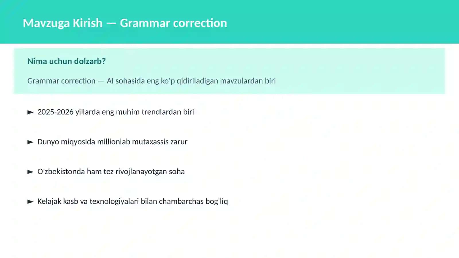 AI | NLP TABIIY TIL QAYTA ISHLASH 2