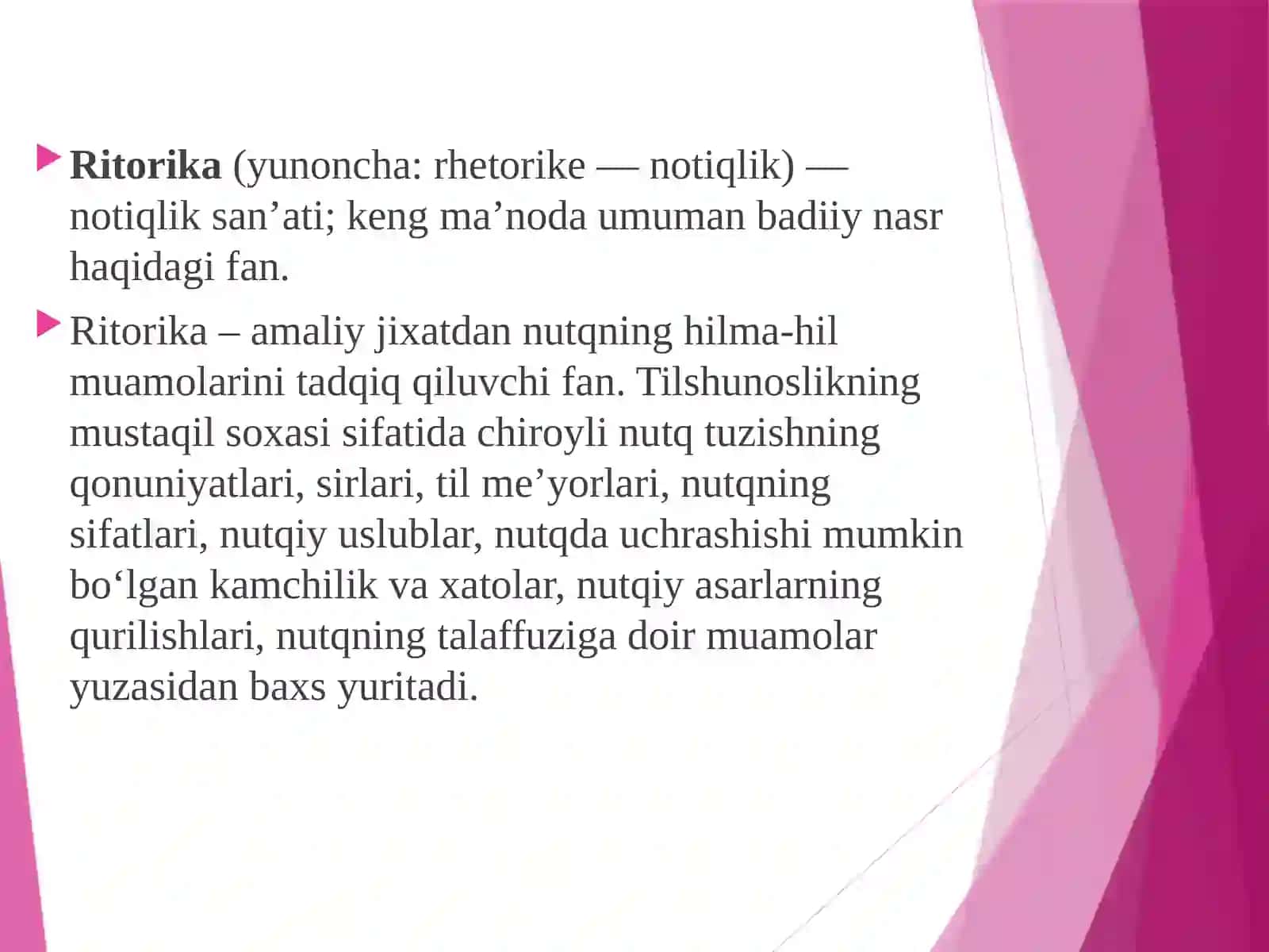 Ritorika va uslubiyat 2