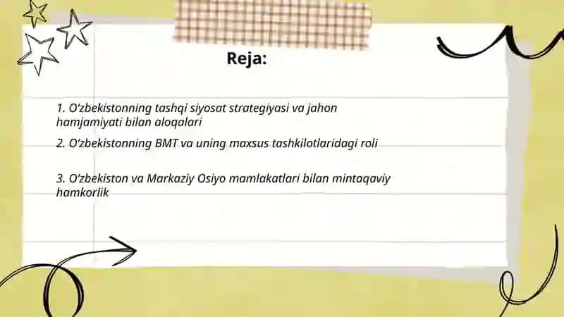 Oʻzbekiston va jahon hamjamiyati 2