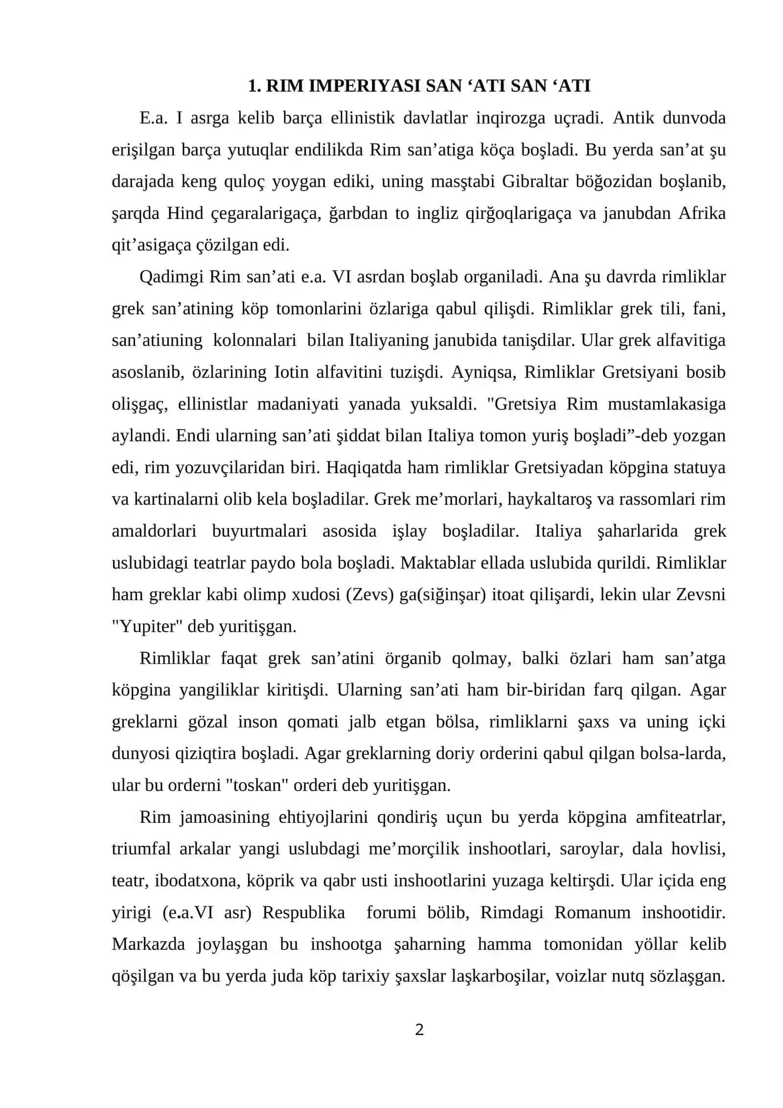 QADIMGI RIM SAN’ATI 2
