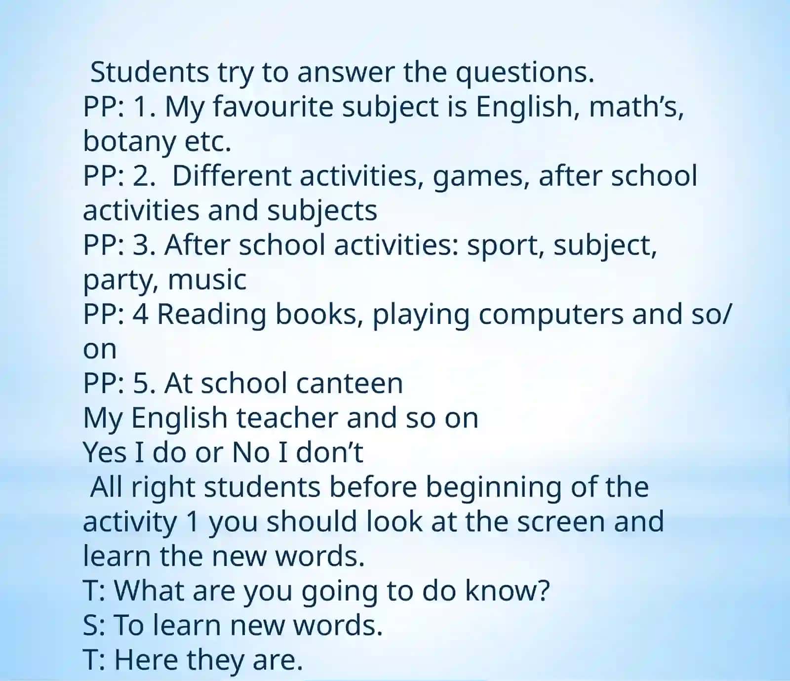 Myfavouritesubject is English, math’s, botany etc 2