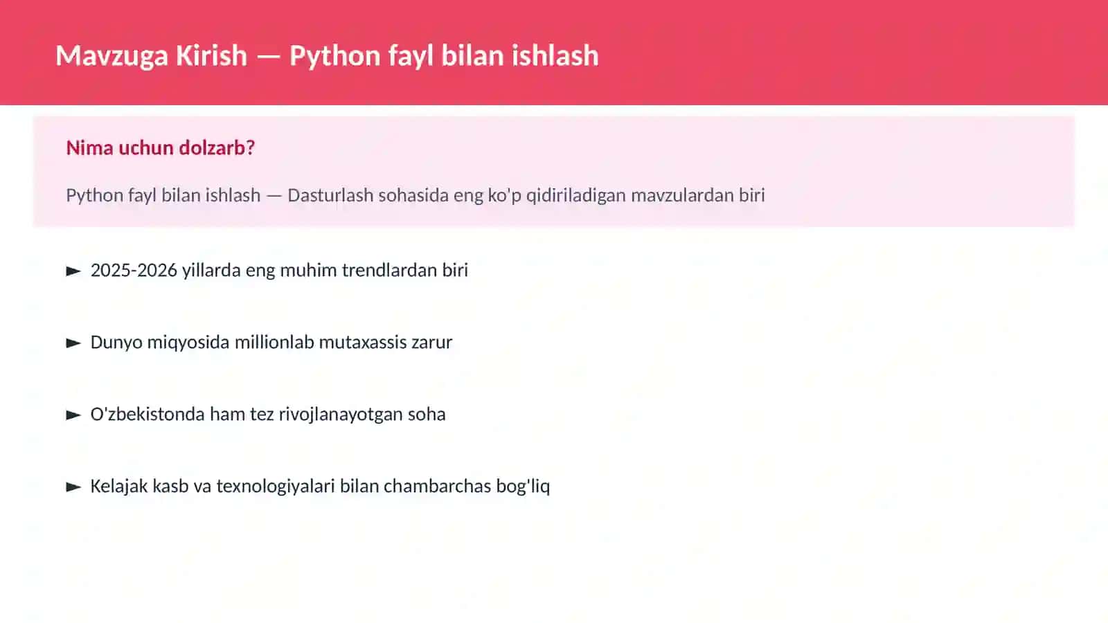 DASTURLASH | PYTHON DASTURLASH 2