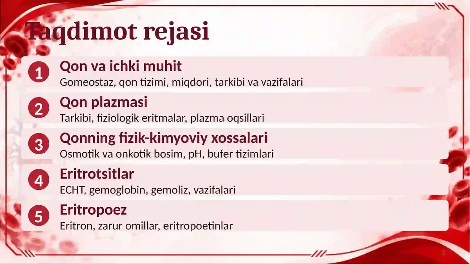 Qon va ichki muhit 2