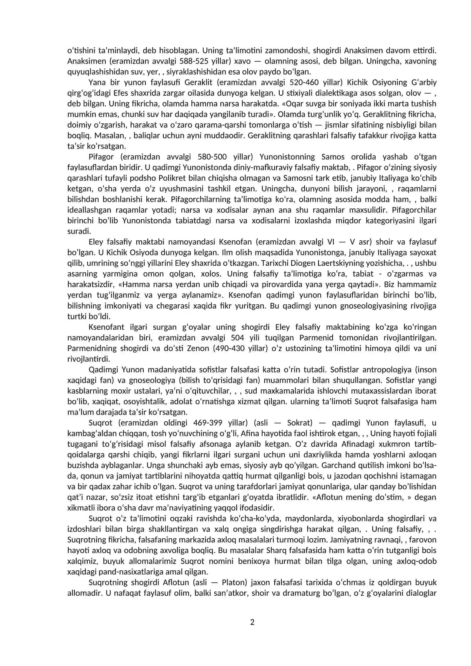 Qadimgi Yunon-Rim falsafasining ustuvor yo’nalishlari va ularning fan taraqqiyotiga ta’siri 2