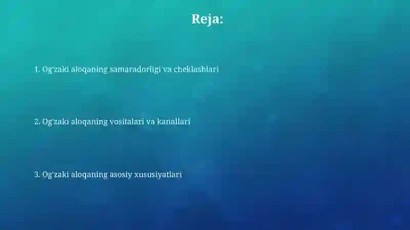 Nutqiy muloqot xususiyatlari 2