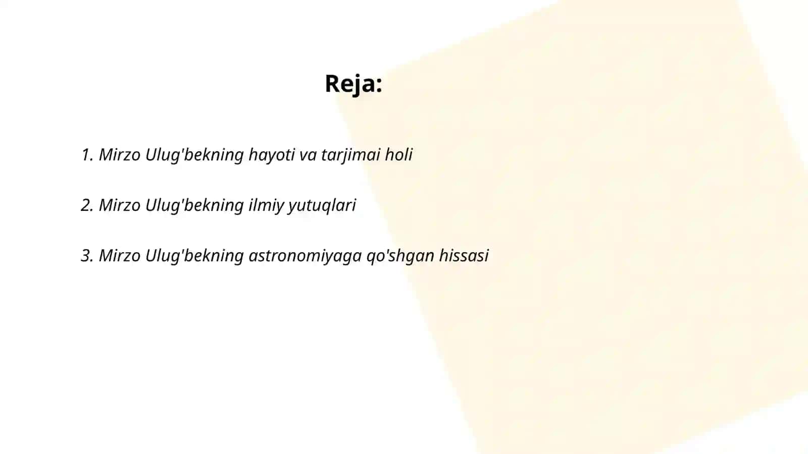 Mirzo Ulug'bekning ilmiy yutuqlari 2