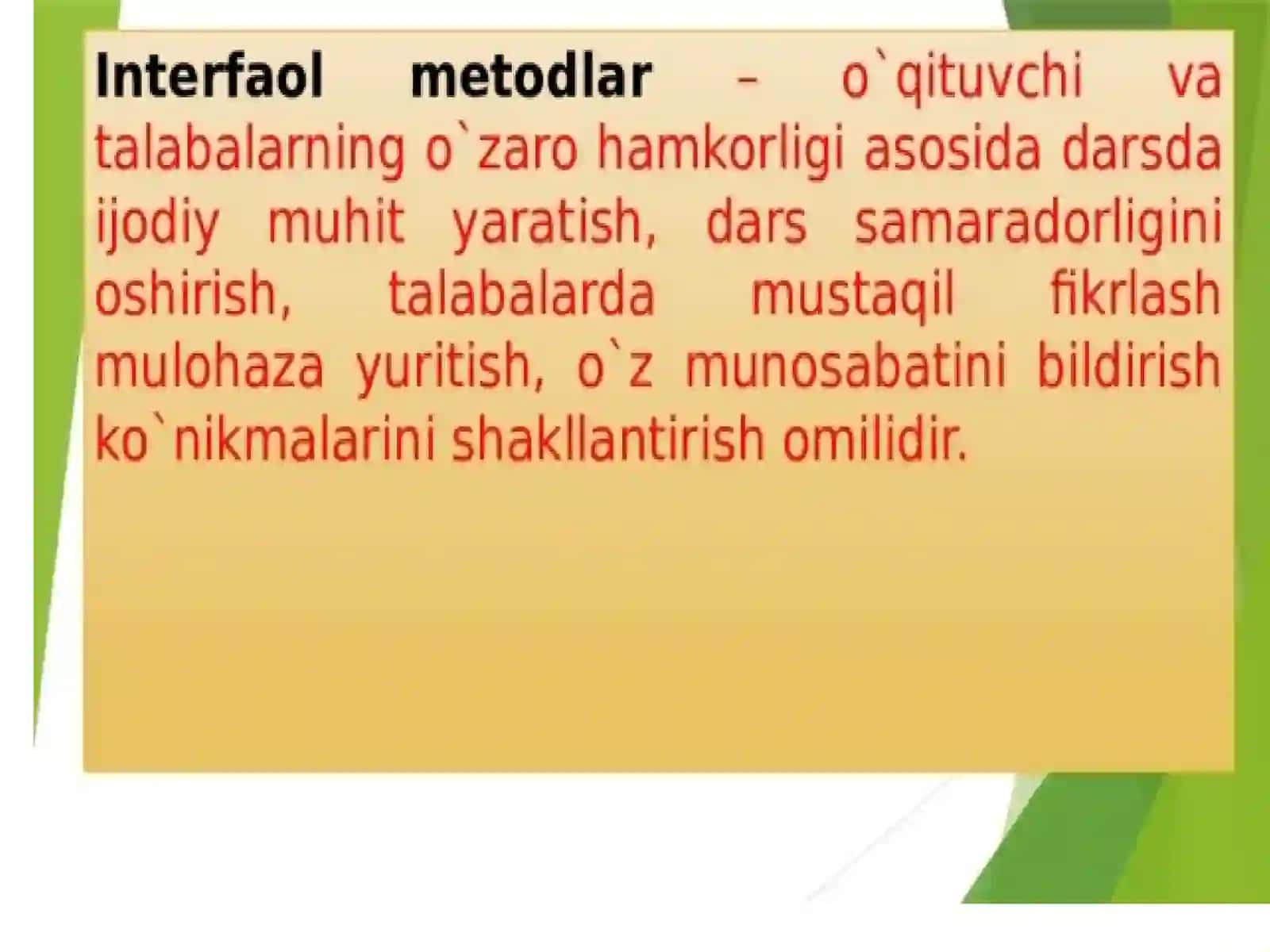 Ta‘limning interfaol metodlari 2