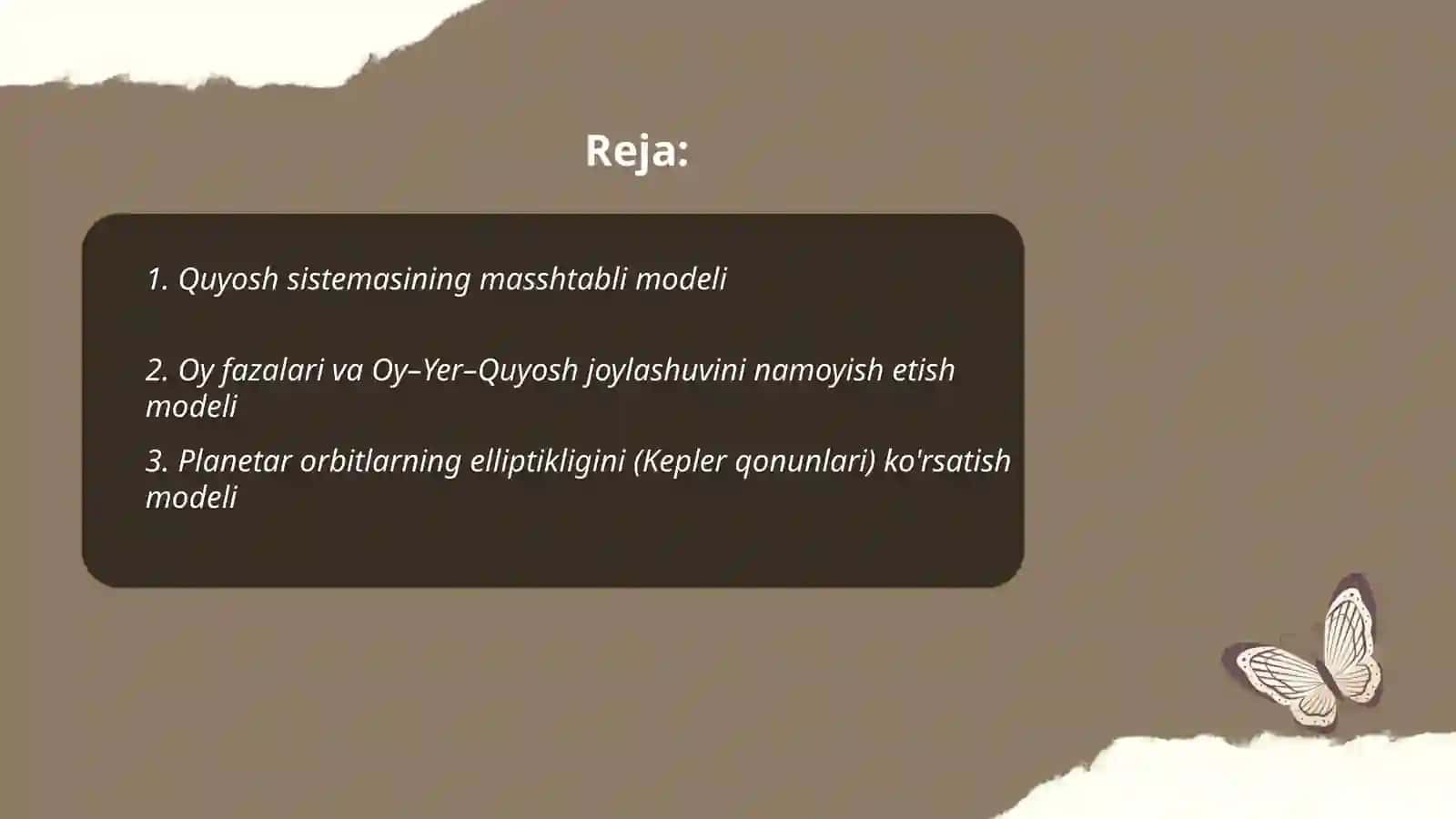 Quyosh sistemasining masshtabli modeli 2
