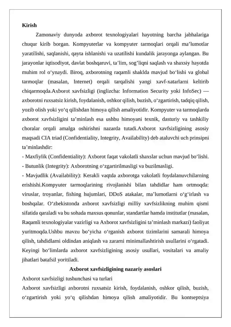 Axbarot xavfsizligi. 2