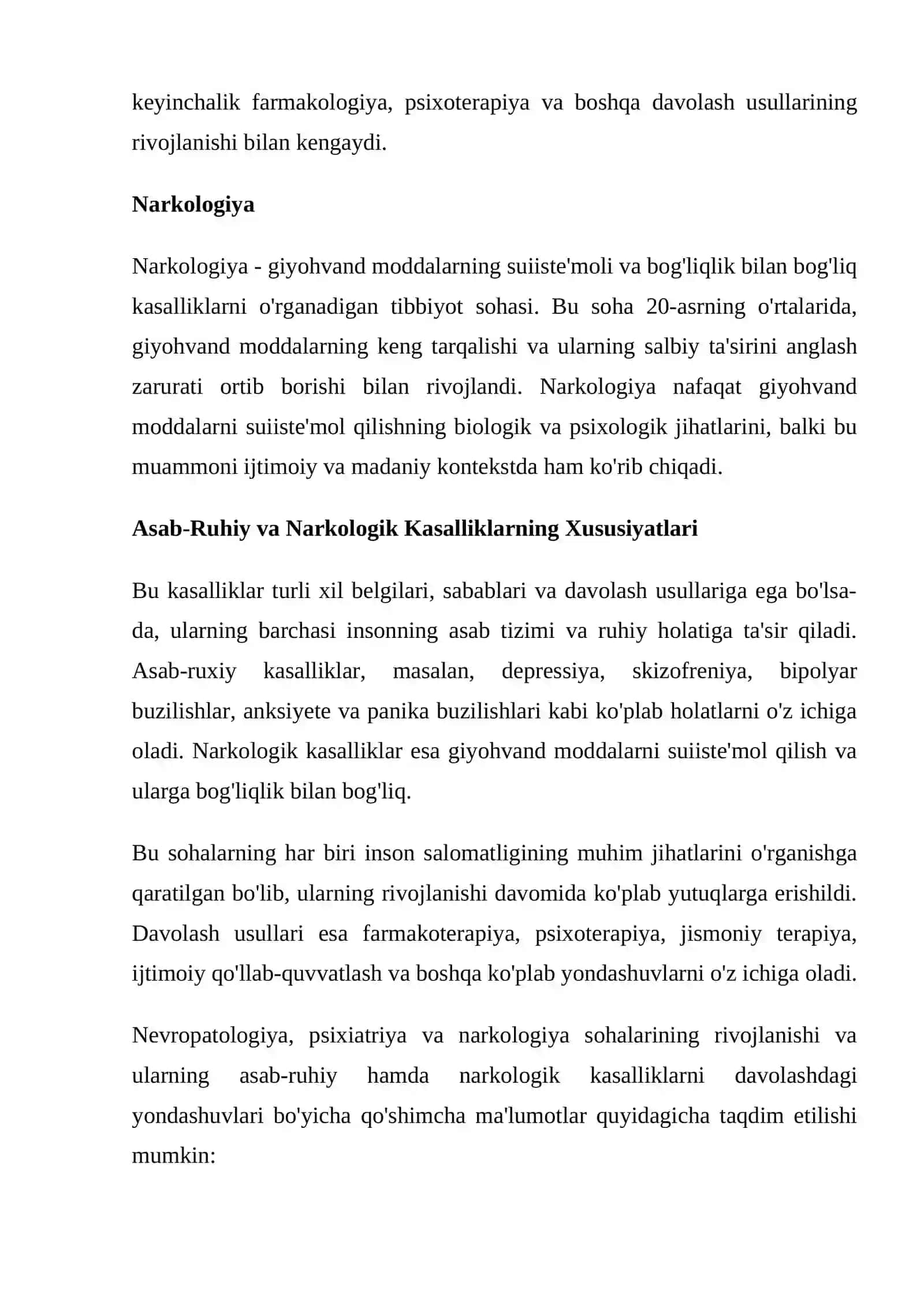 Nevropatologiya, Psixiatriya va Norkologiyani O'rganish 2